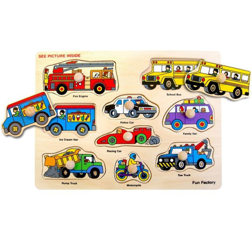 fun factory peg puzzle with knobs vehicles hero