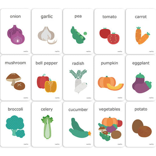 mieredu flash cards vegetables cards