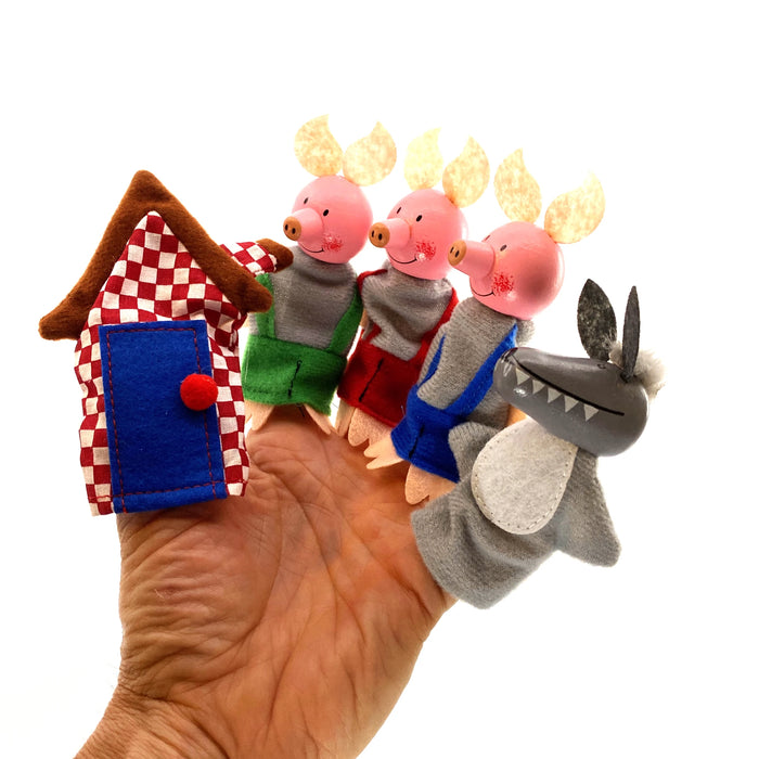 Finger Puppet Set with Stories - Three Little Pigs / 5 pcs