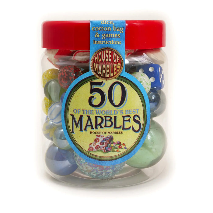 Tub of Marbles with Bag - 50 pcs - Geppetto's Workshop