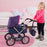 Trendy Royale Pram - Dark Blue with Pink Hearts and Unicorn