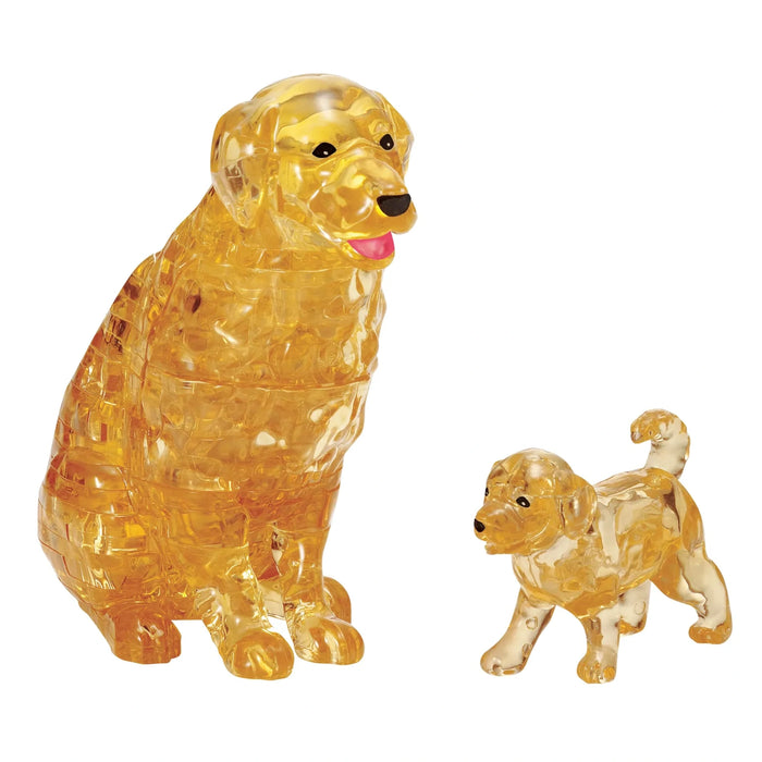 3D Crystal Puzzle - Golden Retriever with Puppy / 44 pcs