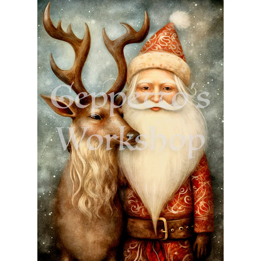 Greeting Card - Santa and Reindeer