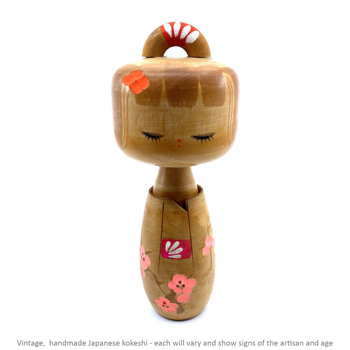 Vintage Kokeshi - Natural with Hair Loop / 19 cm / Circa 1970s
