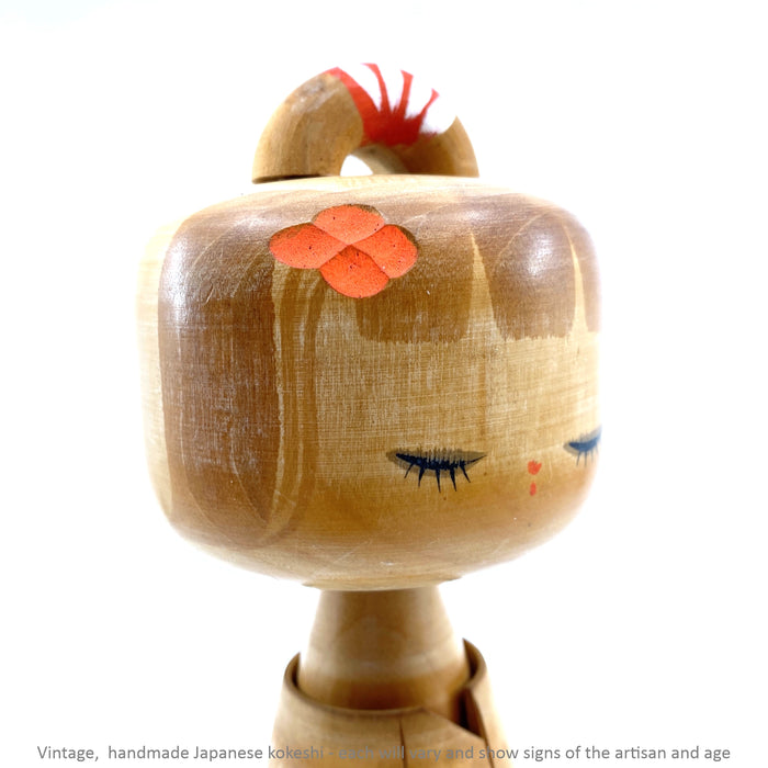 Vintage Kokeshi - Natural with Hair Loop / 19 cm / Circa 1970s