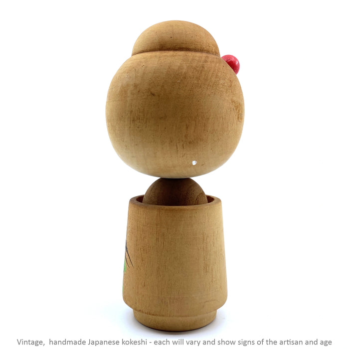 Vintage Kokeshi - Natural with Scenery / 13 cm / Circa 1960s