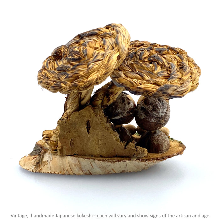 Vintage Kokeshi - Natural pair under Trees / 10 cm / Circa 1970s