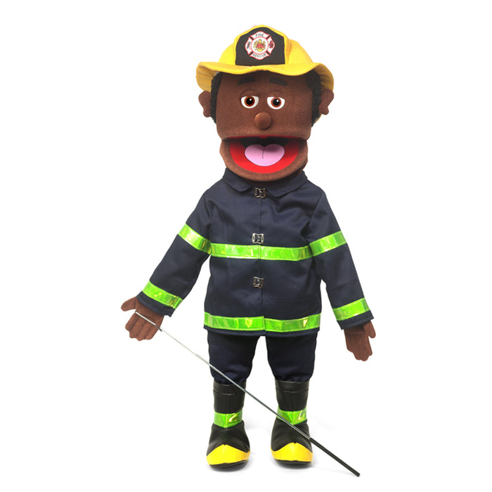 silly puppets 25 inch fireman black hero