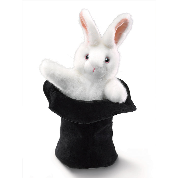 folkmanis rabbit in hat puppet hero