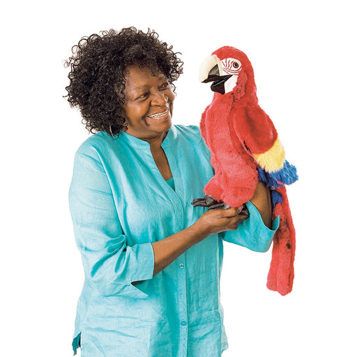 folkmanis scarlet macaw puppet action