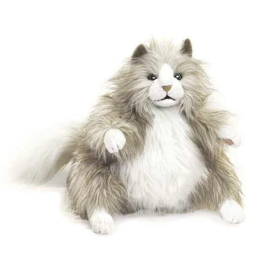 folkmanis fluffy cat puppet hero