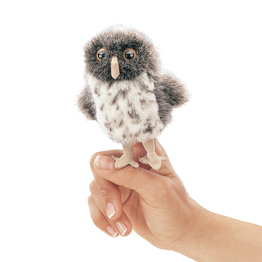 folkmanis mini spotted grey owl puppet hero