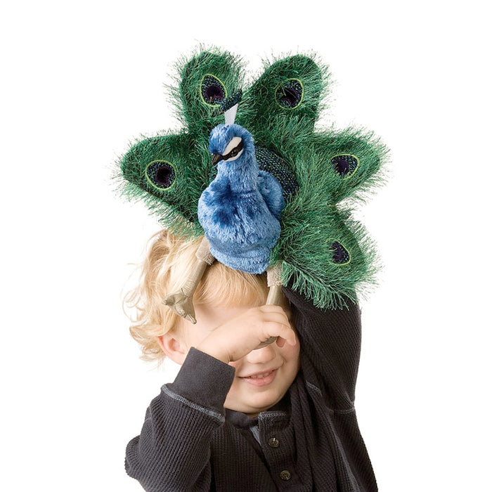 folkmanis small peacock puppet action
