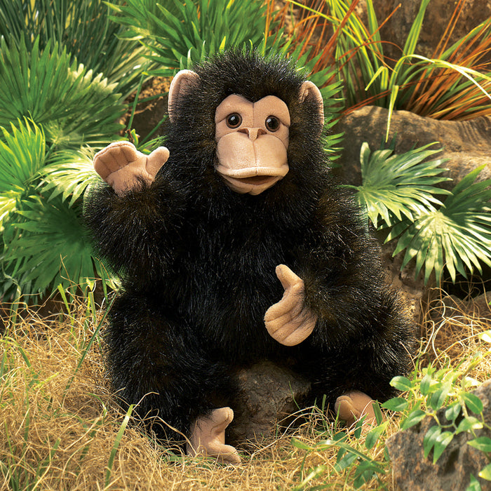 folkmanis baby chimpanzee puppet lifestyle