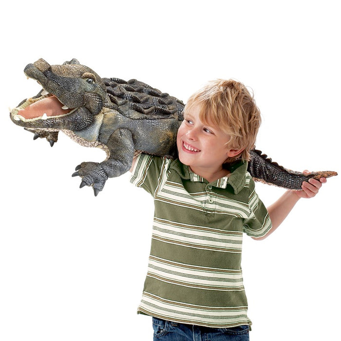 folkmanis american alligator puppet action