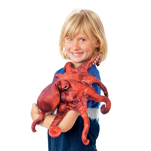 folkmanis red octopus puppet action