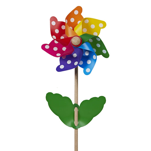 Windmill - Mezzo / Spots / 19 cm with a 45 cm Wooden Stick with Leaves - Geppetto's Workshop