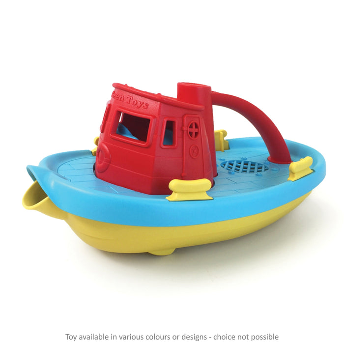green toys tug boat red handle hero