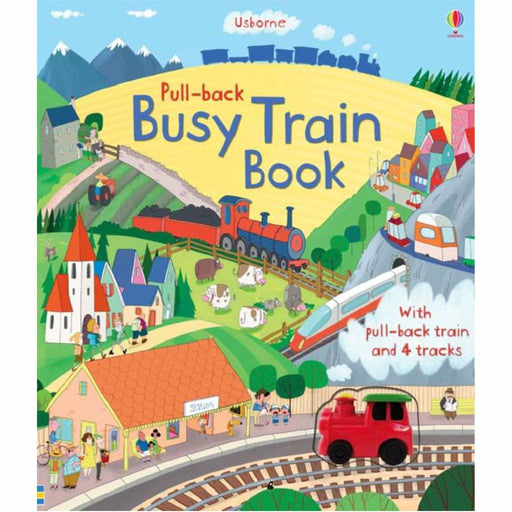 usborne pull back busy train book cover