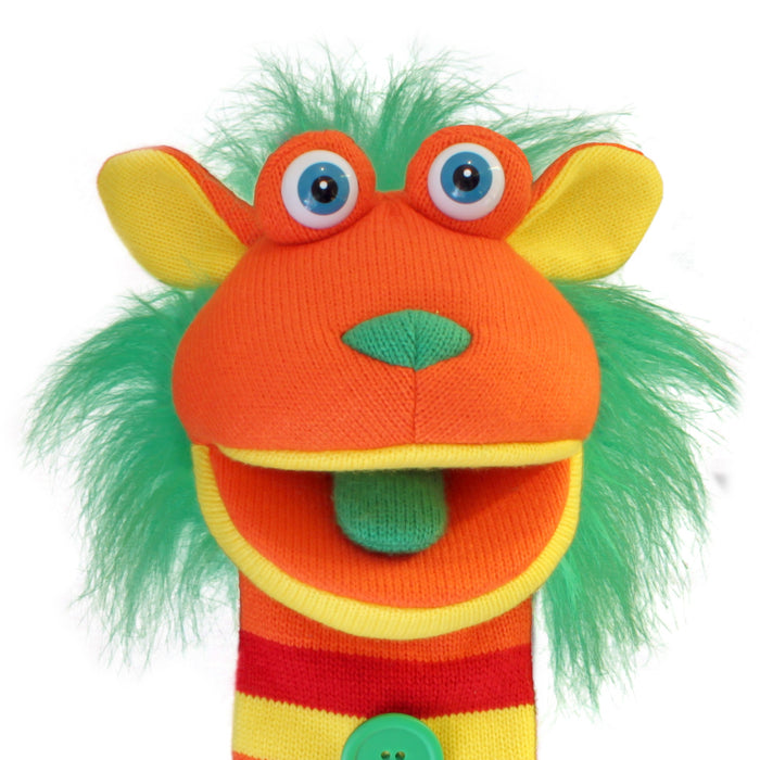 The Puppet Company Sockettes Boutons – Marionnette à Main Tricotée 40 Cm Avec Couineur