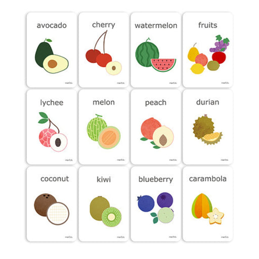 mieredu flash cards fruit cards
