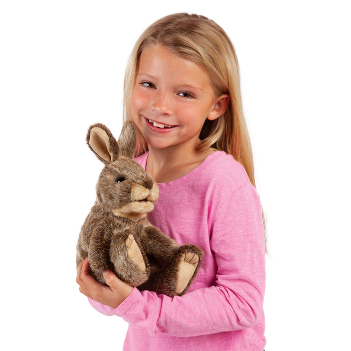 folkmanis small cottontail rabbit puppet action