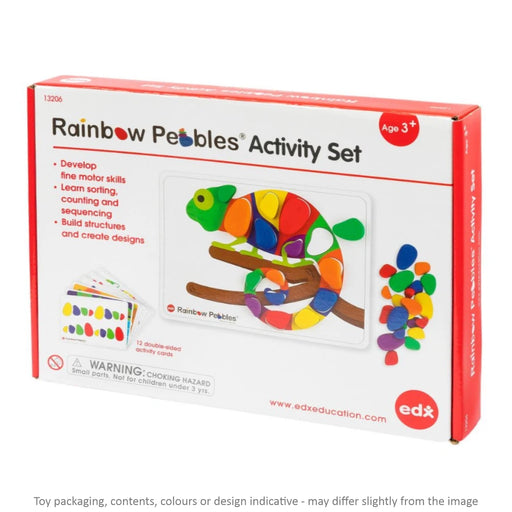 geppettos rainbow pebbles activity set with cards box