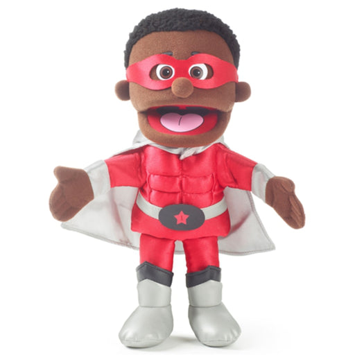 silly puppets 14 inch superhero boy black hero