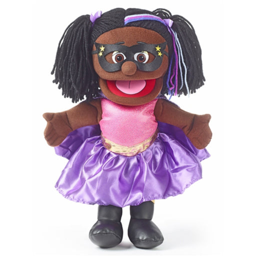 silly puppets 14 inch superhero girl black hero