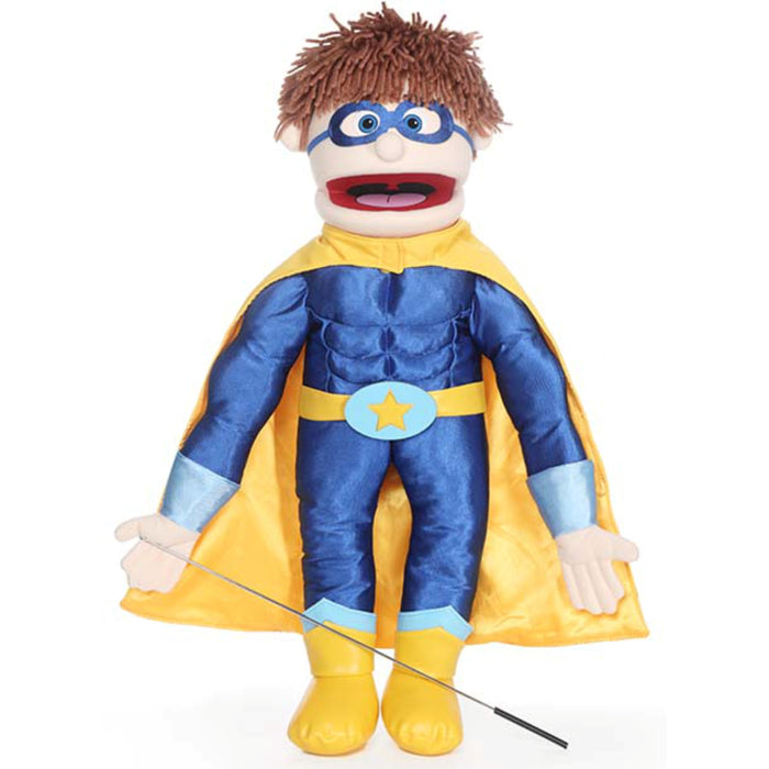 silly puppets 25 inch superhero boy peach hero