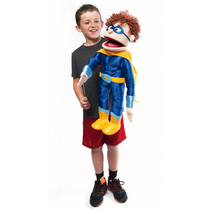 25” Full Body Puppets Superhero Boy (Black) Puppet
