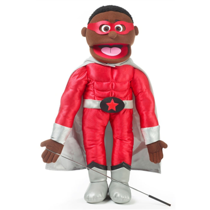 silly puppets 25 inch superhero boy black hero