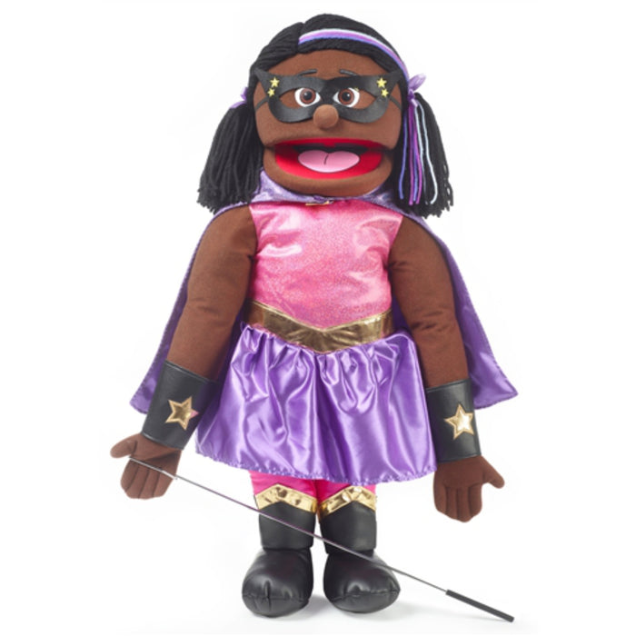 silly puppets 25 inch superhero girl black hero
