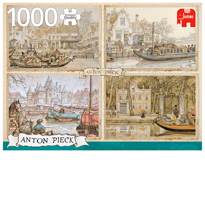 1000 Piece Puzzle - Anton Pieck / Canal Boats - Geppetto's Workshop