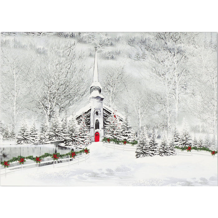 Greeting Card with Envelope - Snowy Steeple / Box Set of 20 - Geppetto's Workshop
