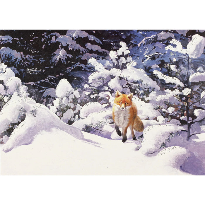 Greeting Card with Envelope - Red Fox in Winter - Geppetto's Workshop