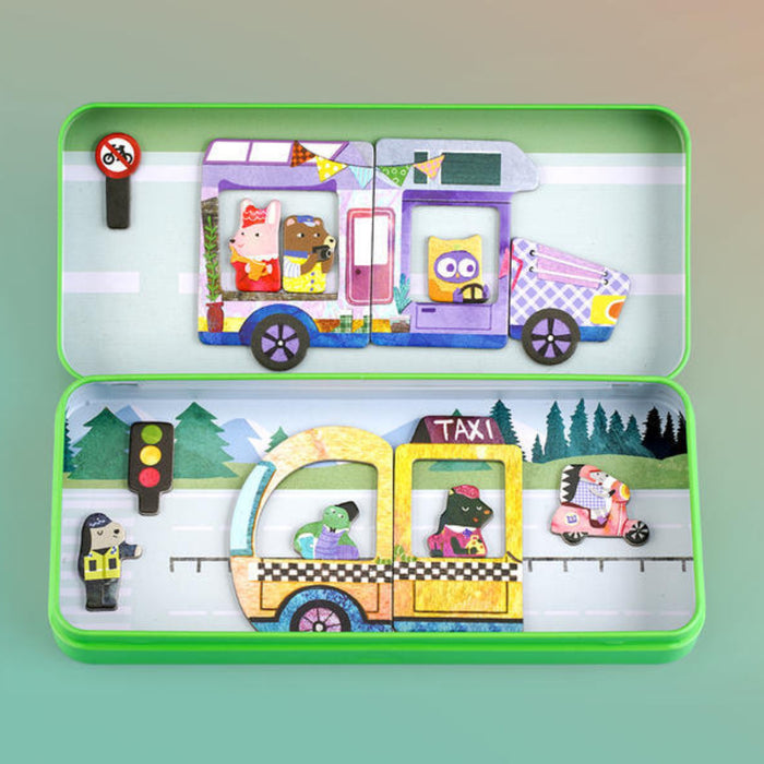 Travel Magnetic Box - Cars / 30+ pcs - Geppetto's Workshop