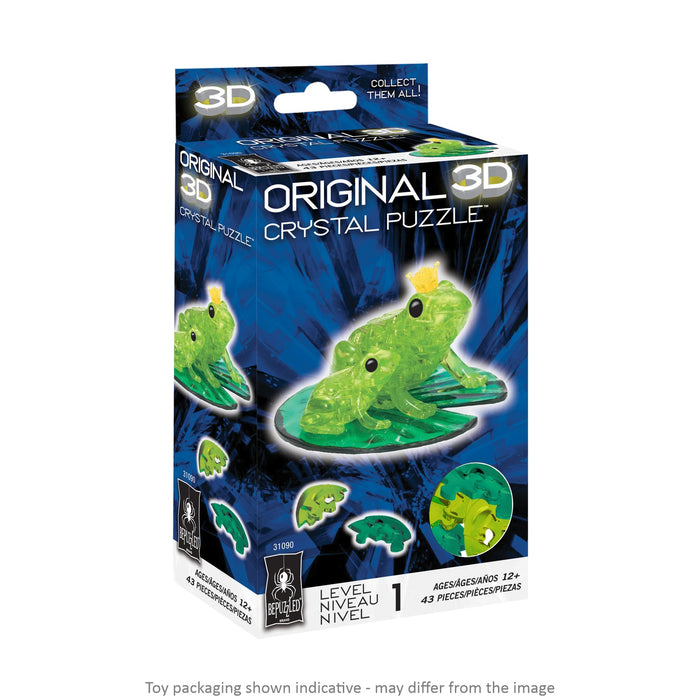 3D Crystal Puzzle - Green Frogs / 43 pcs - Geppetto's Workshop